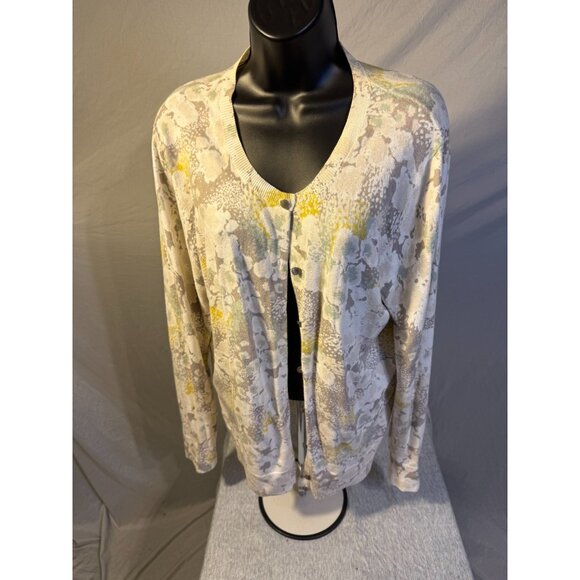 Merona Womens Plus Size XXL 2X Button Up Cardigan Sweater Soft Girl Pattern - Picture 1 of 2